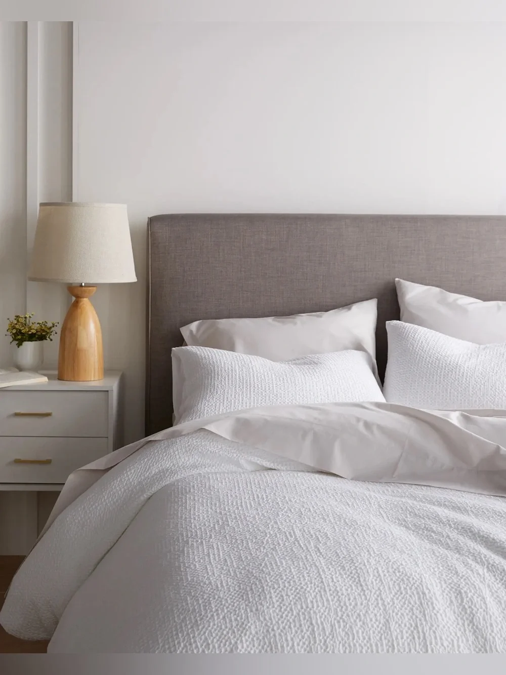 New Quince Organic Luxe Honeycomb Duvet Cover Set Full/Queen $114 White